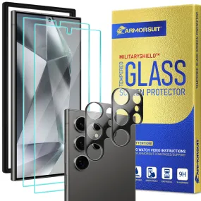 [2   2 Pack] ArmorSuit for Samsung Galaxy S24 Ultra Tempered Glass Case Friendly Protector (w/ Alignment Tool)   Camera Lens Protector