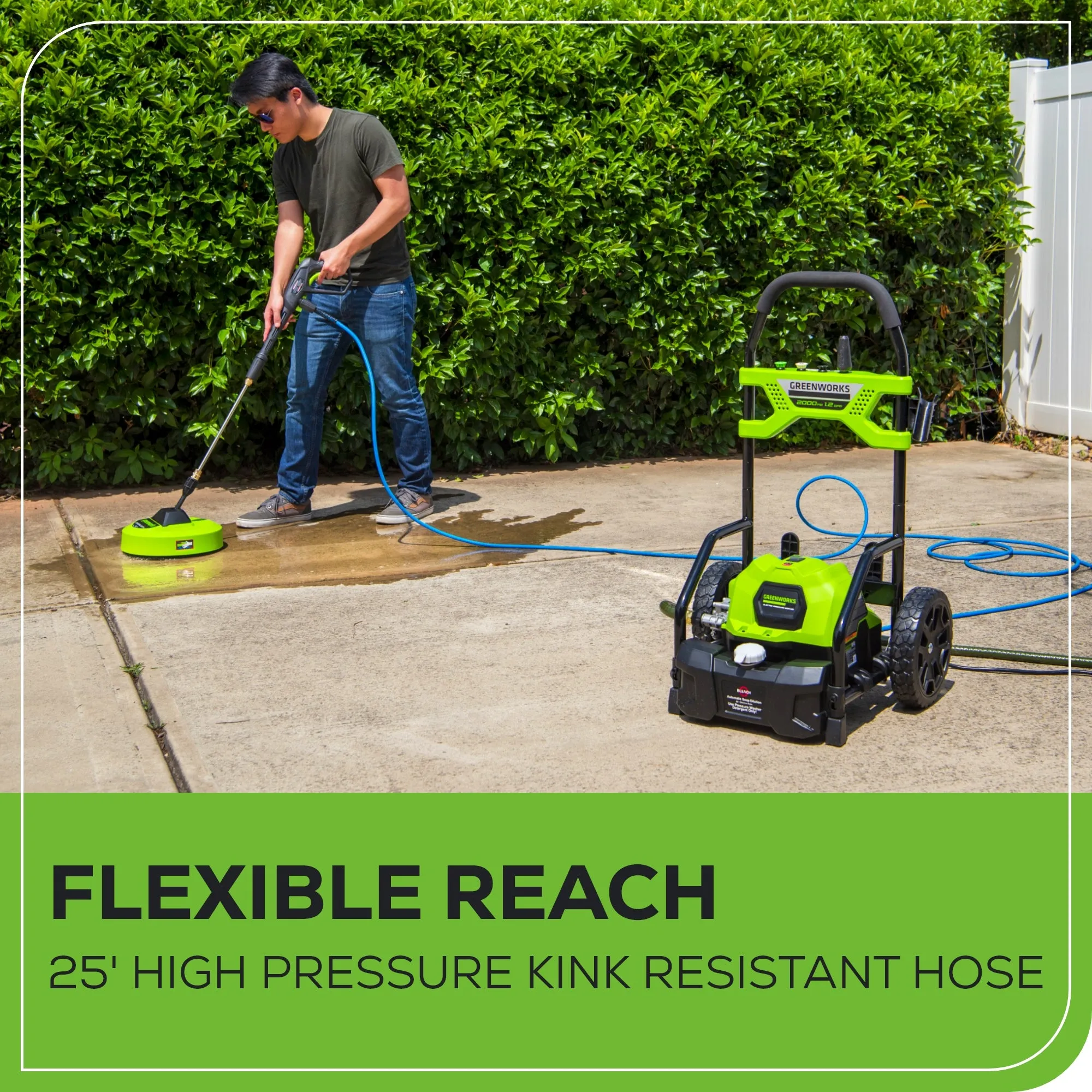 2000 PSI 1.2 GPM Cold Water Electric Pressure Washer w/ 12” Surface Cleaner and Premium Foam Cannon
