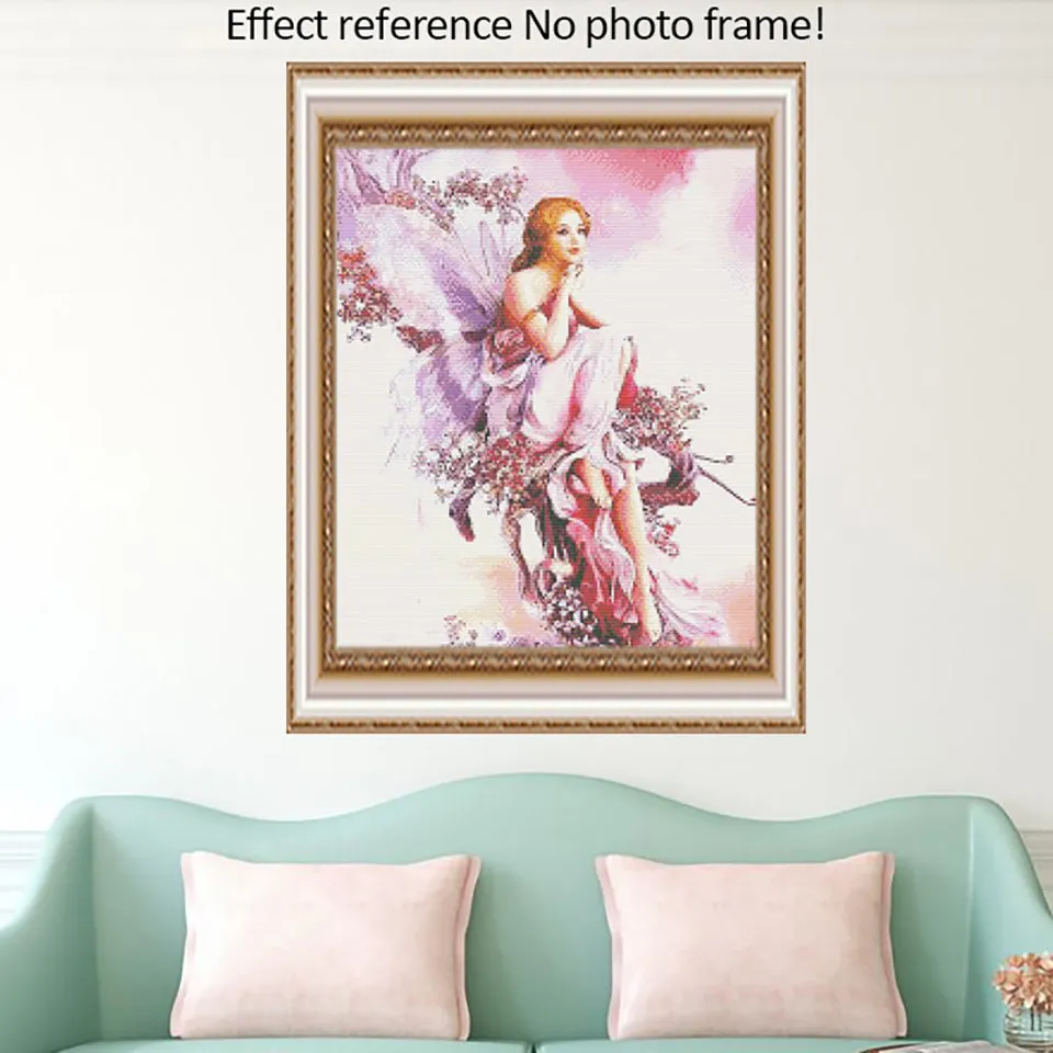 5D Diamond Embroidery | Fairy Diamond Painting Kit | DIY Full Square / Round Drill | Pink Angel Portrait