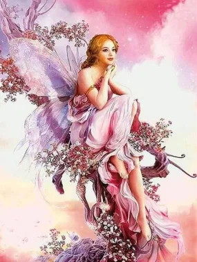 5D Diamond Embroidery | Fairy Diamond Painting Kit | DIY Full Square / Round Drill | Pink Angel Portrait