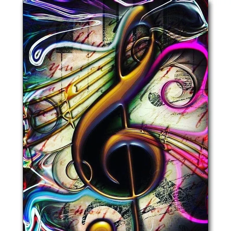 5D Diamond Painting Kits | Musical Note, Vivid Color, Full Square Diamond Painting Kit