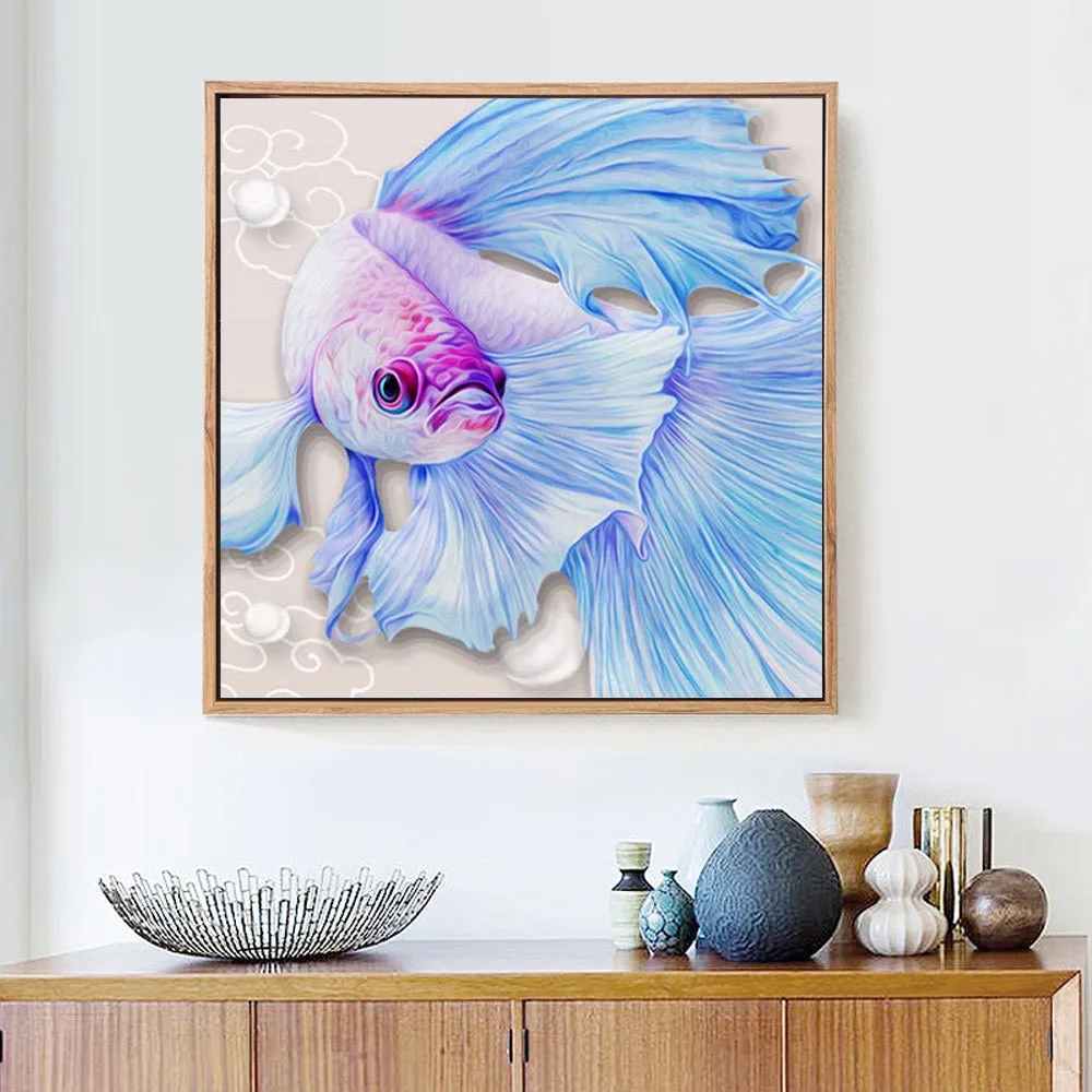 5D Diamond Painting "Blue Fish" Full Square Rhinestones on sale