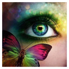 5d DIY Diamond Painting Cross Stitch - Butterfly Eye,  Full Square Drill Rhinestone