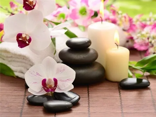 5D Diy Diamond Painting Kit,  Orchids & Stones, Full Square Diamond