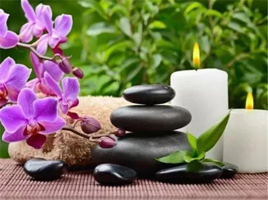 5D Diy Diamond Painting Kit,  Orchids & Stones, Full Square Diamond