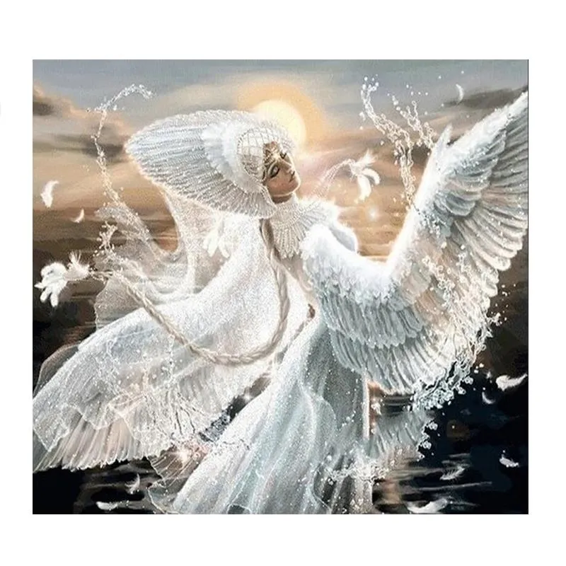 5d "White Angel" Crystal Diamond Painting, Full Square - Gorgeous!
