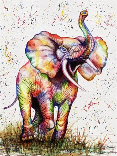 Abstract Elephant Diamond Painting Kit | Full Square Drill 5D Diamonds | Animal Rhinestone Embroidery | Elephant Portrait