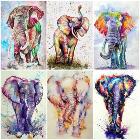 Abstract Elephant Diamond Painting Kit | Full Square Drill 5D Diamonds | Animal Rhinestone Embroidery | Elephant Portrait