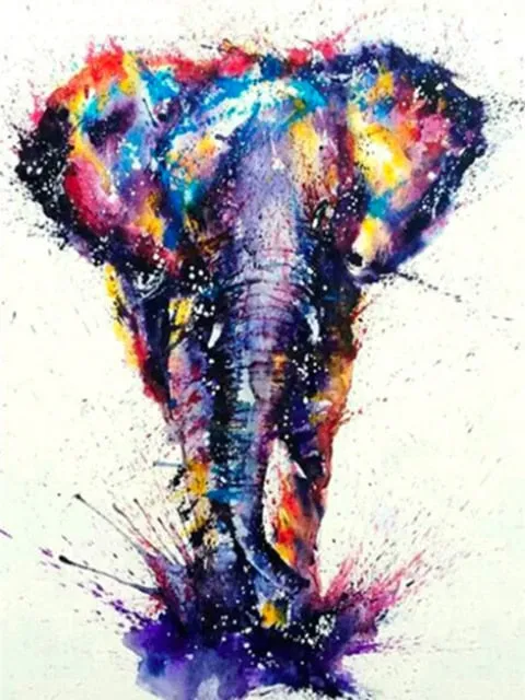 Abstract Elephant Diamond Painting Kit | Full Square Drill 5D Diamonds | Animal Rhinestone Embroidery | Elephant Portrait