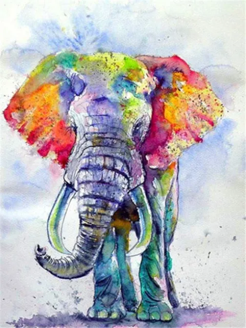 Abstract Elephant Diamond Painting Kit | Full Square Drill 5D Diamonds | Animal Rhinestone Embroidery | Elephant Portrait