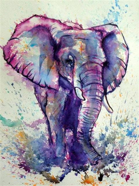 Abstract Elephant Diamond Painting Kit | Full Square Drill 5D Diamonds | Animal Rhinestone Embroidery | Elephant Portrait