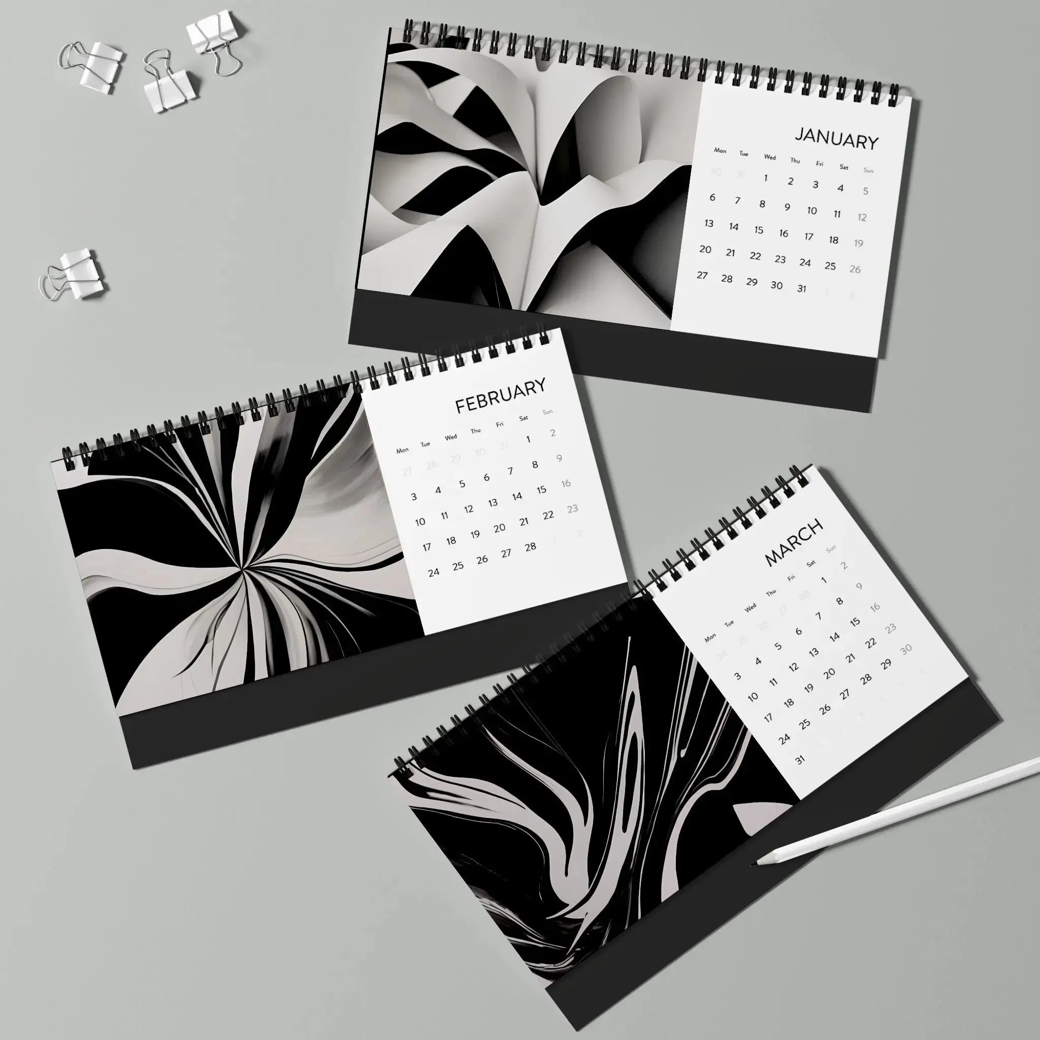 Accessories Calendar - Minimalist- Accessorize 2025 Abstract Desk