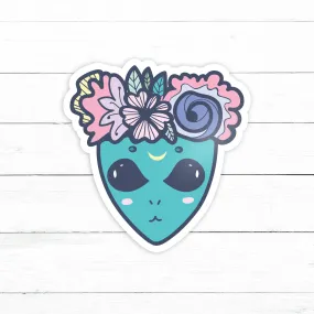 Alien Head Sticker | Waterproof Vinyl Decal | 3in