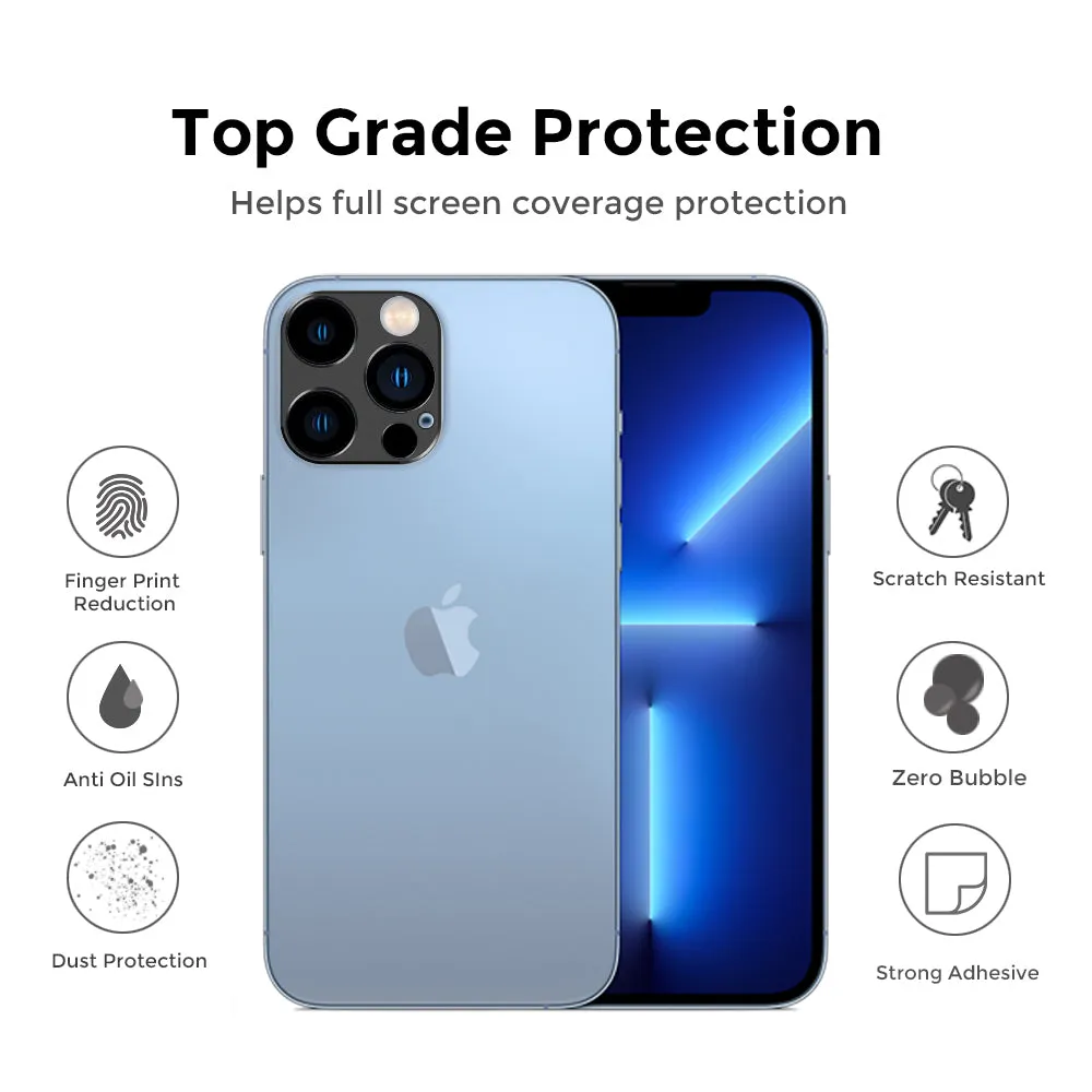 Apple iPhone 13 Pro /Apple iPhone 13 Pro Max Camera Lens Protector| Aluminum Frame Tough Camera Protective with Glass Lens Cover |