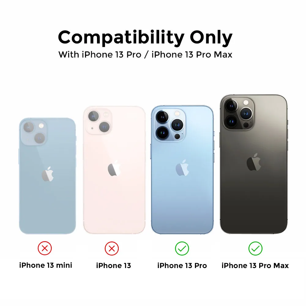 Apple iPhone 13 Pro /Apple iPhone 13 Pro Max Camera Lens Protector| Aluminum Frame Tough Camera Protective with Glass Lens Cover |
