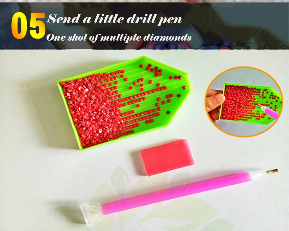 Autumn Pathway Crystal Diamond Painting Kit,  Full Square or Pebble Round Rhinestones.