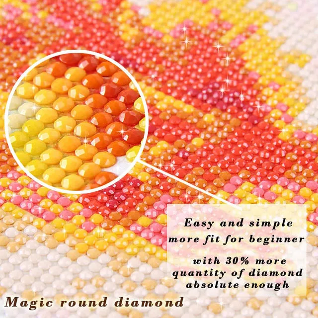 Autumn Pathway Crystal Diamond Painting Kit,  Full Square or Pebble Round Rhinestones.