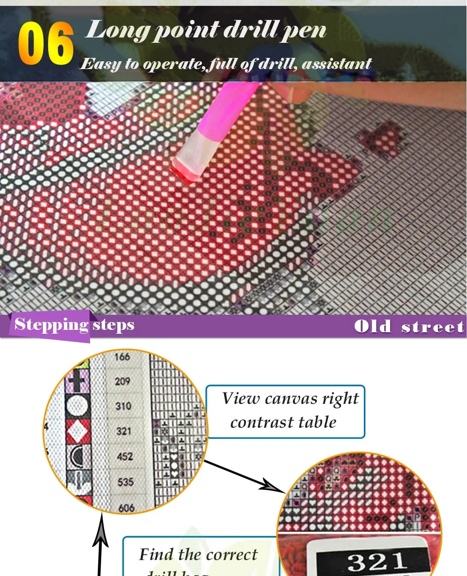 Autumn Pathway Crystal Diamond Painting Kit,  Full Square or Pebble Round Rhinestones.