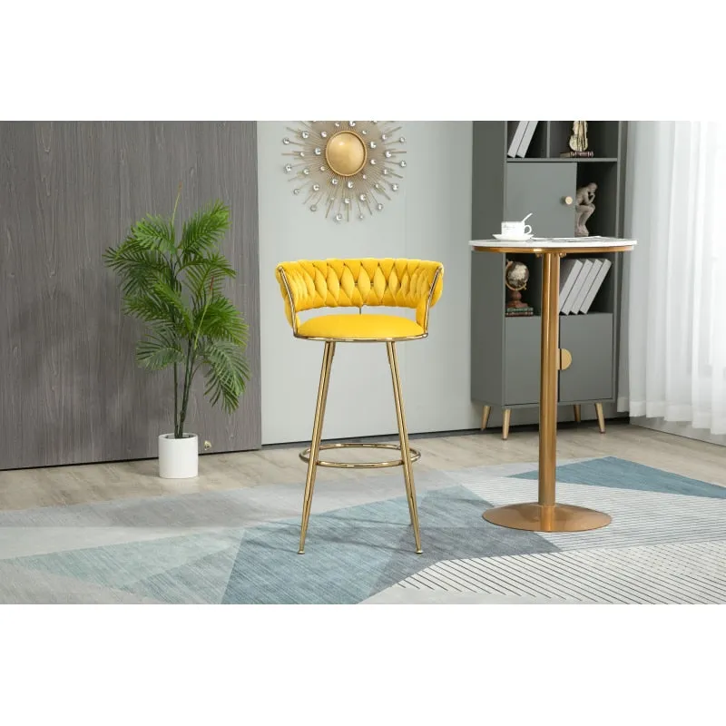 Bar Stool with Chrome Footrest and Base, Swivel, Height Adjustable