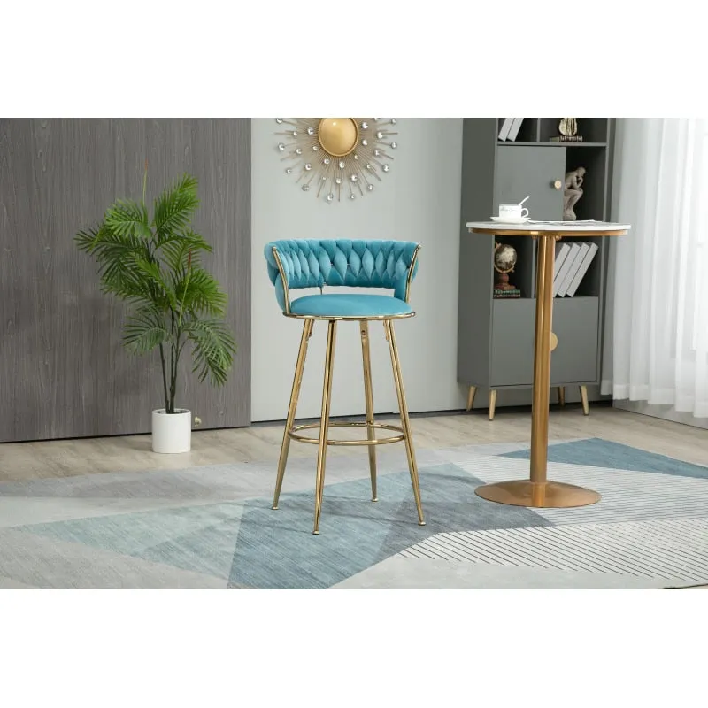Bar Stool with Chrome Footrest and Base, Swivel, Height Adjustable