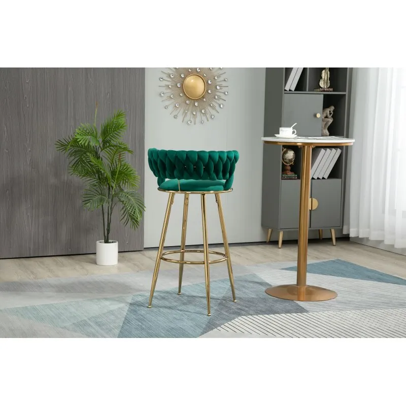 Bar Stool with Chrome Footrest and Base, Swivel, Height Adjustable