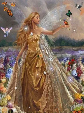 Beautiful Fairy Rhinestone Kit | DIY Diamond Kit | Full Square/Round Drill | Flowers Butterfly Bird Gown