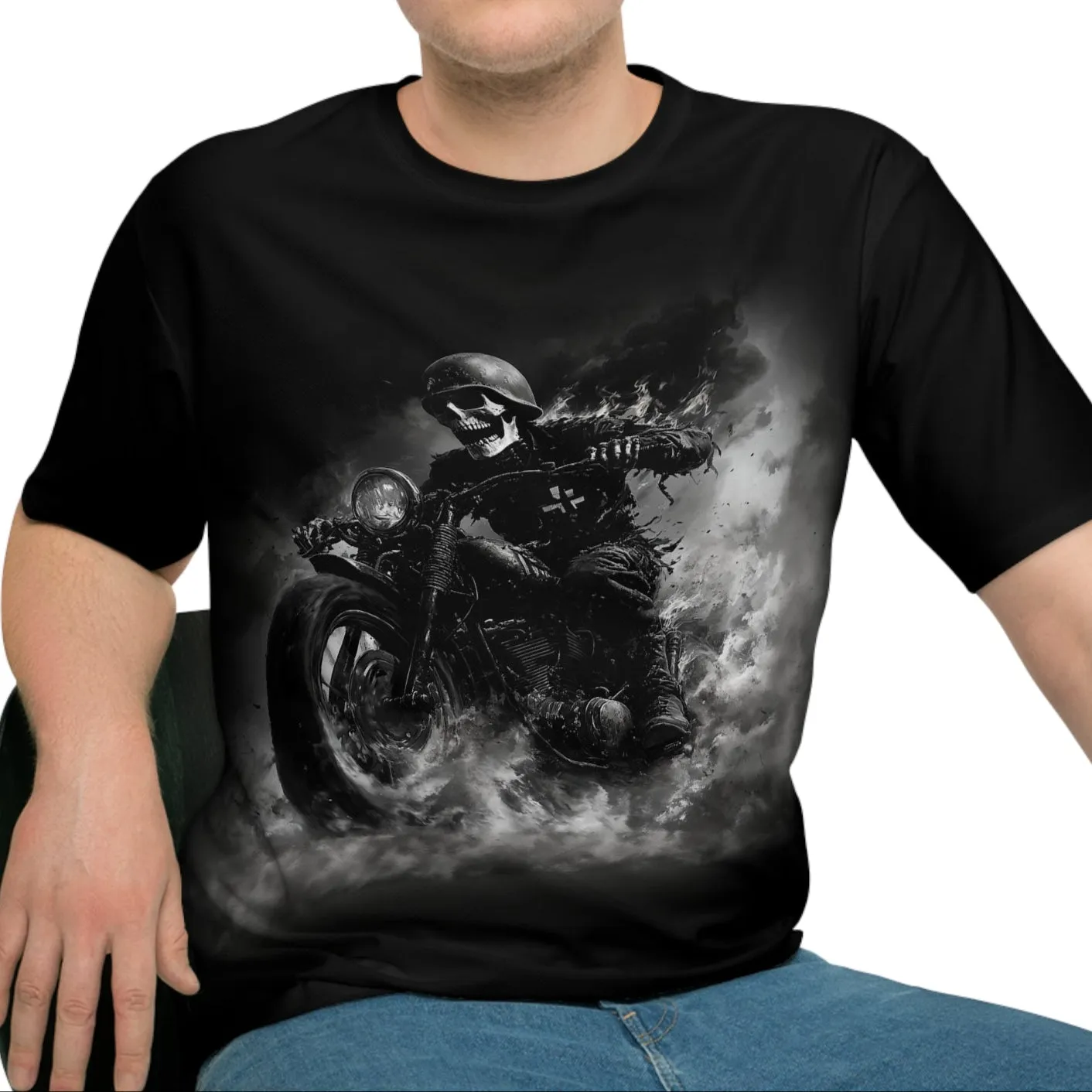 Biker-T-Shirt | Ausgefallenes Motorrad-Grafik-T-Shirt für Fahrer