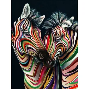 Candy Cane Zebra's, DIY Diamond Painting Kit | 5D Diamond Rhinestone Mosaic Art