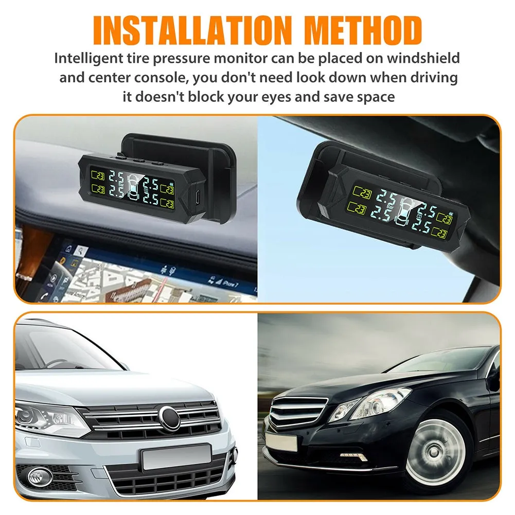 Car Tpms Solar Wireless Tire  Pressure  Monitoring  System