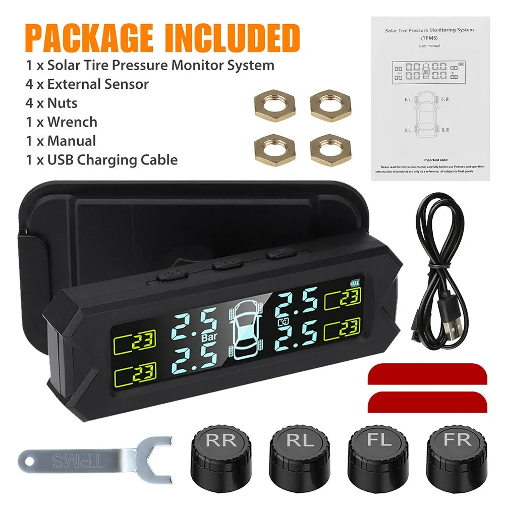 Car Tpms Solar Wireless Tire  Pressure  Monitoring  System