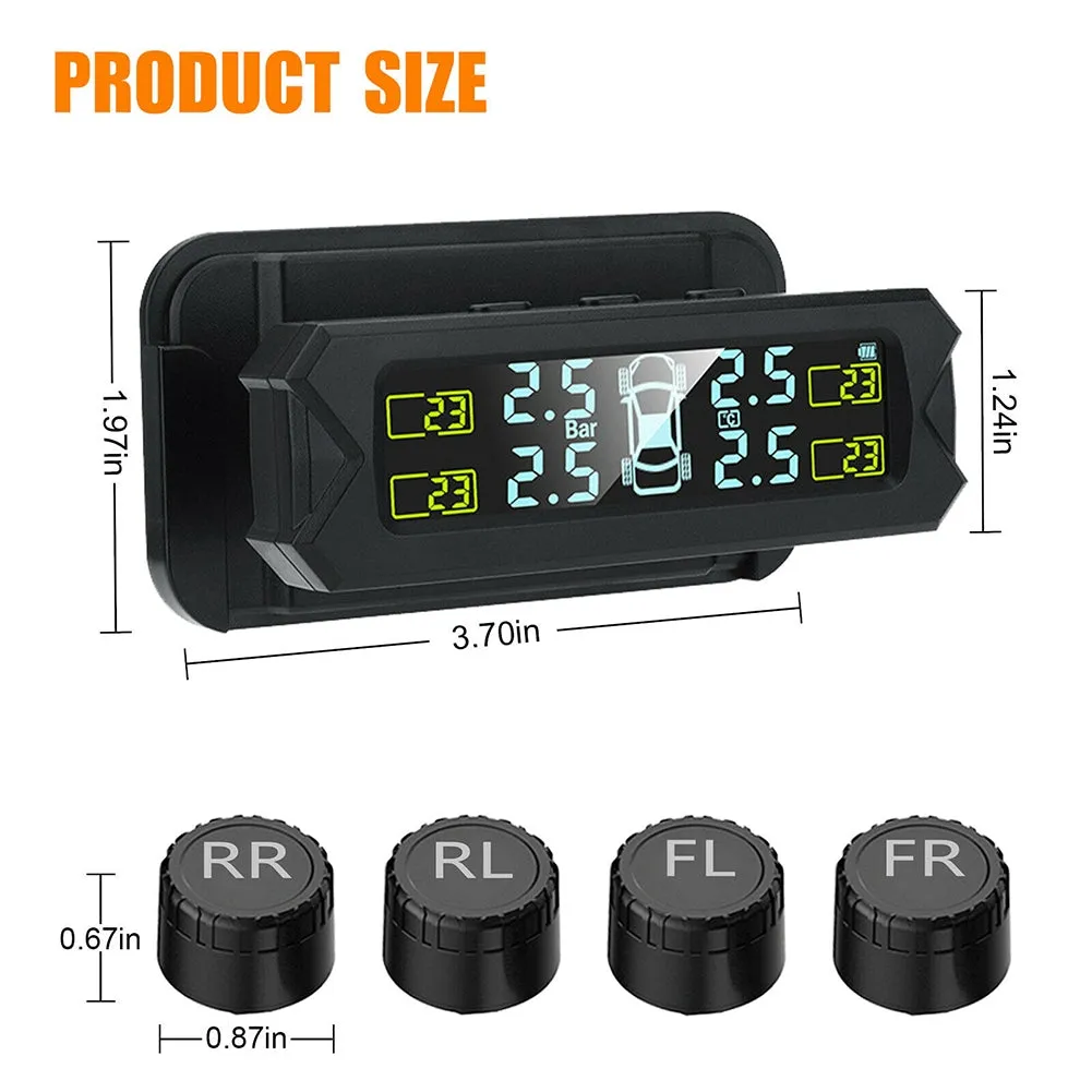 Car Tpms Solar Wireless Tire  Pressure  Monitoring  System