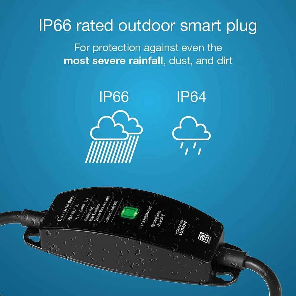 Caseta Wireless 15 Amp Outdoor Smart Plug Black