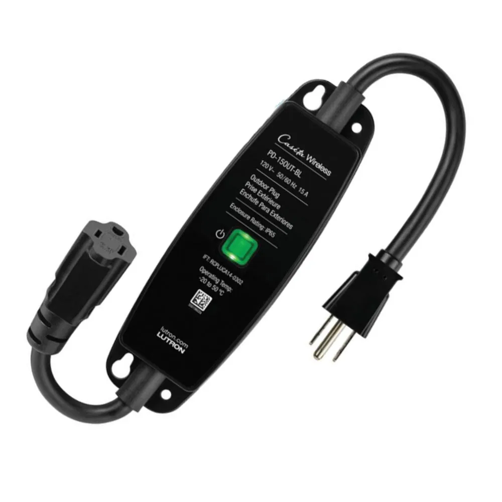 Caseta Wireless 15 Amp Outdoor Smart Plug Black