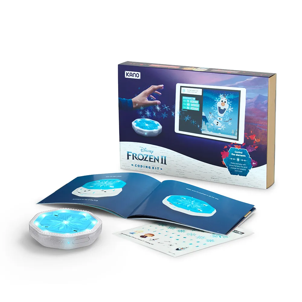 [CLEARANCE] KANO Disney Frozen II Motion Control Coding Kit with Active Motion Sensors, Easy Step-by-Step Handbook, LED Light Effects, Built-in Speaker, Mobile App Support, Wireless and Bluetooth Connectivity