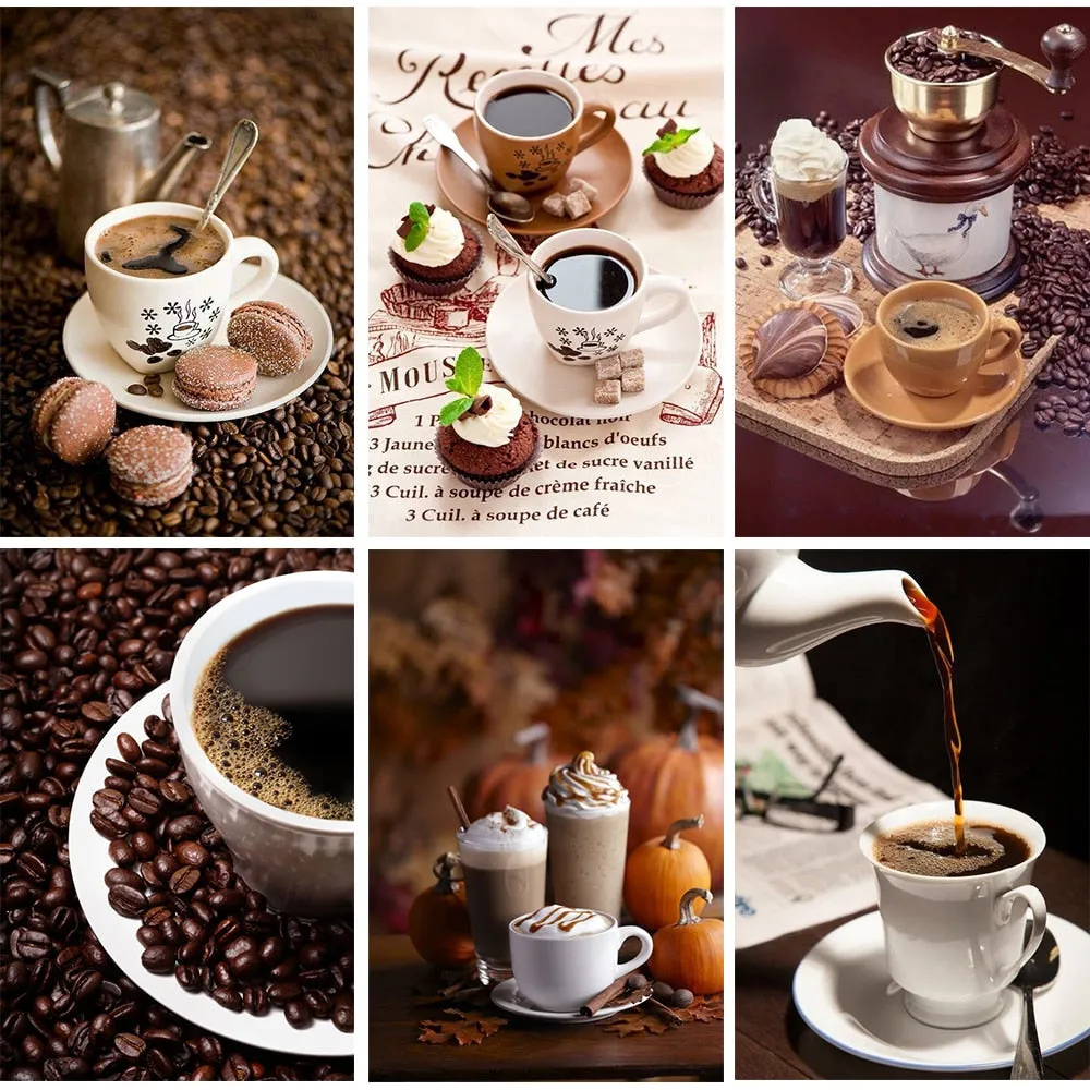 Coffee and Cookies DIY 5D Diamond Painting Kits.  Collect all 8 - ON SALE