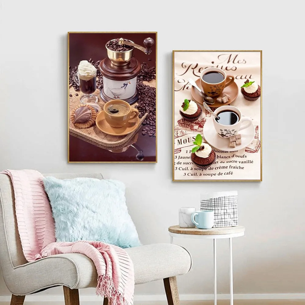 Coffee and Cookies DIY 5D Diamond Painting Kits.  Collect all 8 - ON SALE