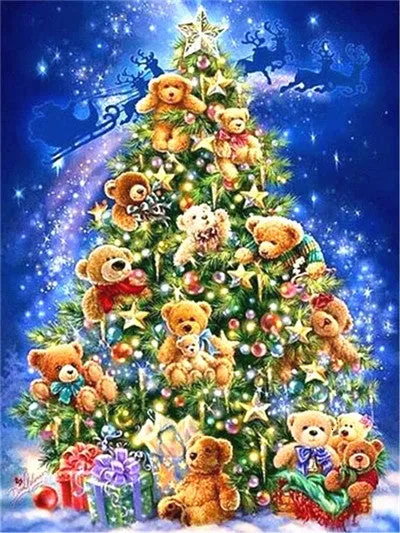 Color Christmas Tree, 5D Diamond Painting kit, Full Square