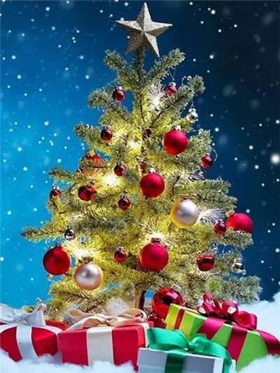 Color Christmas Tree, 5D Diamond Painting kit, Full Square