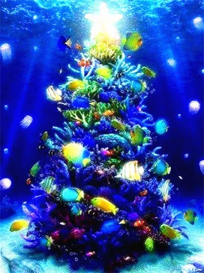 Color Christmas Tree, 5D Diamond Painting kit, Full Square