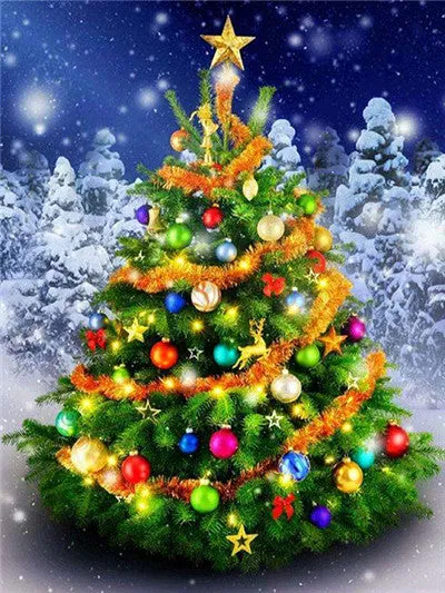 Color Christmas Tree, 5D Diamond Painting kit, Full Square