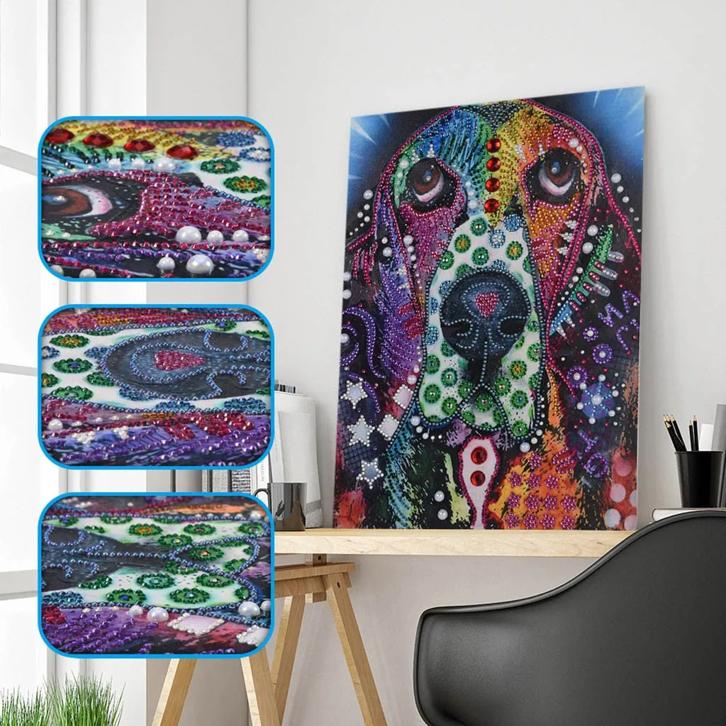 Color Dog, Crystal Diamond Painting Kits.  3 Styles to choose from (Limited)