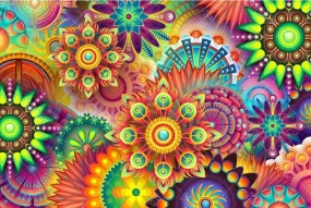 Colorful Flower, 3D Diamond Painting
