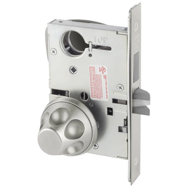 Corbin Russwin ML2020-HSS-630C  Anti-Harm (Anti-Ligature) Mortise Knob Lockset - Privacy Function, Satin Stainless Steel with Microshield