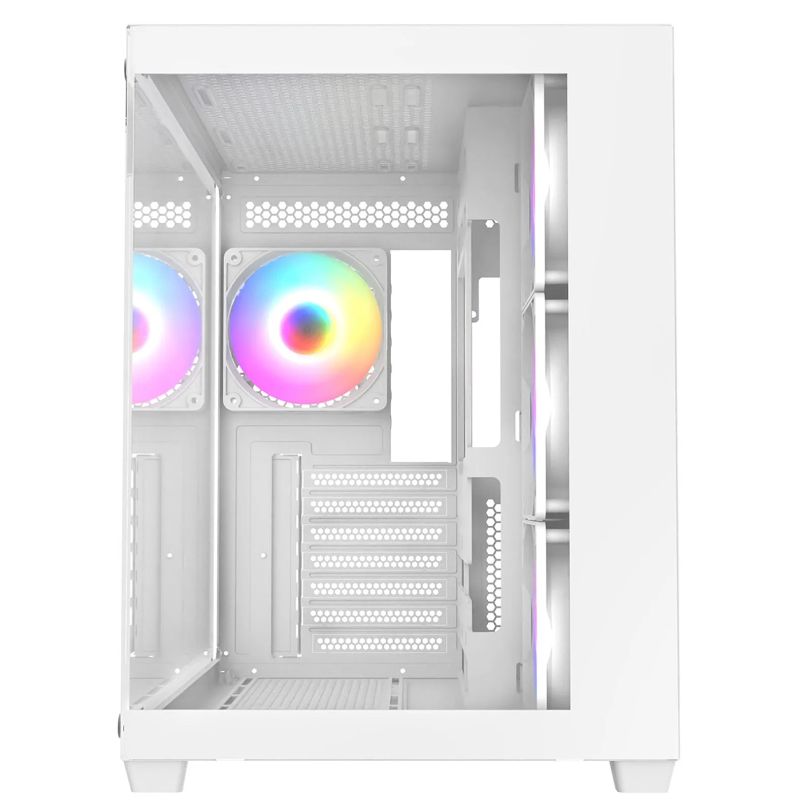 CRONUS Pallas Case, Gaming, White, Mid Tower, 1 x USB 3.0 / 2 x USB 2.0, Tempered Glass Front & Side Window Panels, Addressable RGB LED Fans, ATX, Micro ATX, Mini-ITX