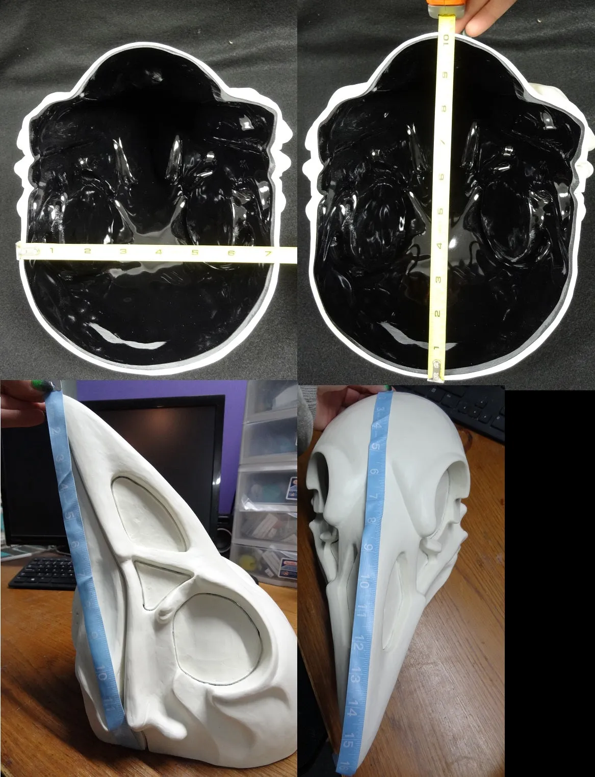 Cut and Hinged Skeletal Crow Mask Blank