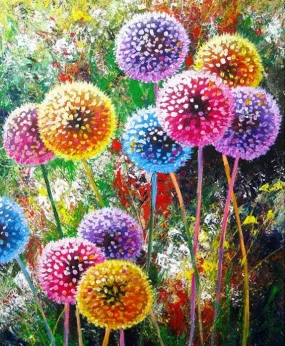 Dandelions Diamond Painting Kit, Colorful Diamond Art