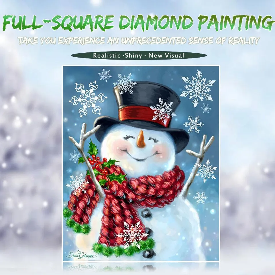 Diamond Painting, Merry Christmas Snowman