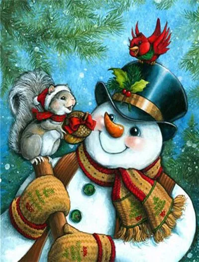 Diamond Painting, Merry Christmas Snowman