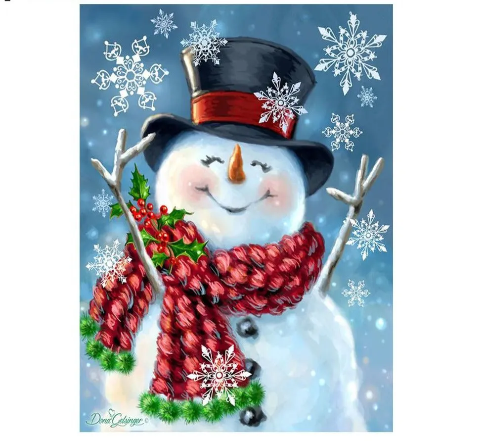 Diamond Painting, Merry Christmas Snowman