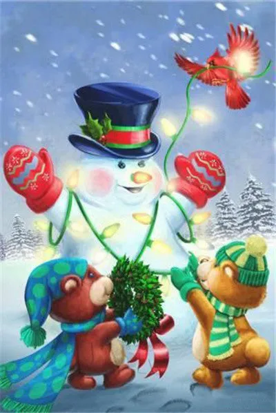 Diamond Painting, Merry Christmas Snowman